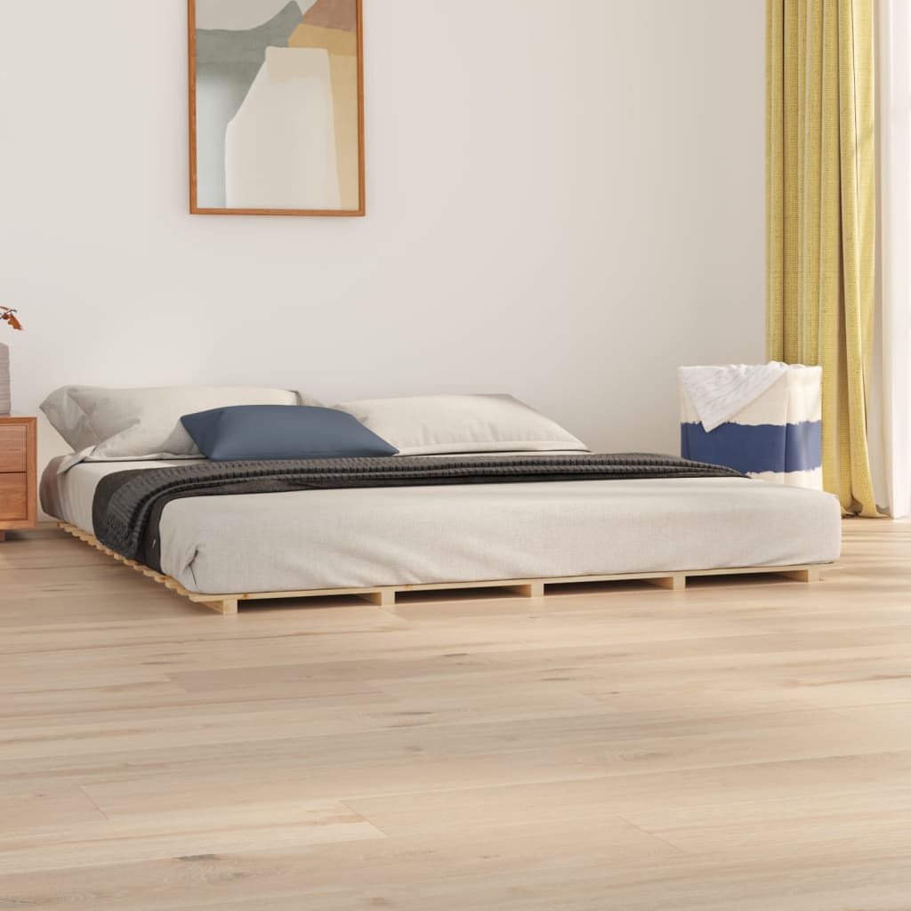 vidaXL Bed Frame without Mattress 200x200 cm Solid Wood Pine