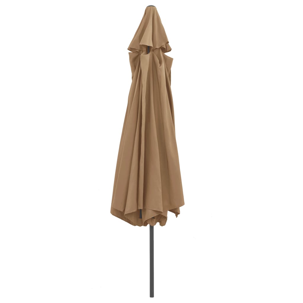 vidaXL Garden Parasol with Metal Pole 390 cm Taupe