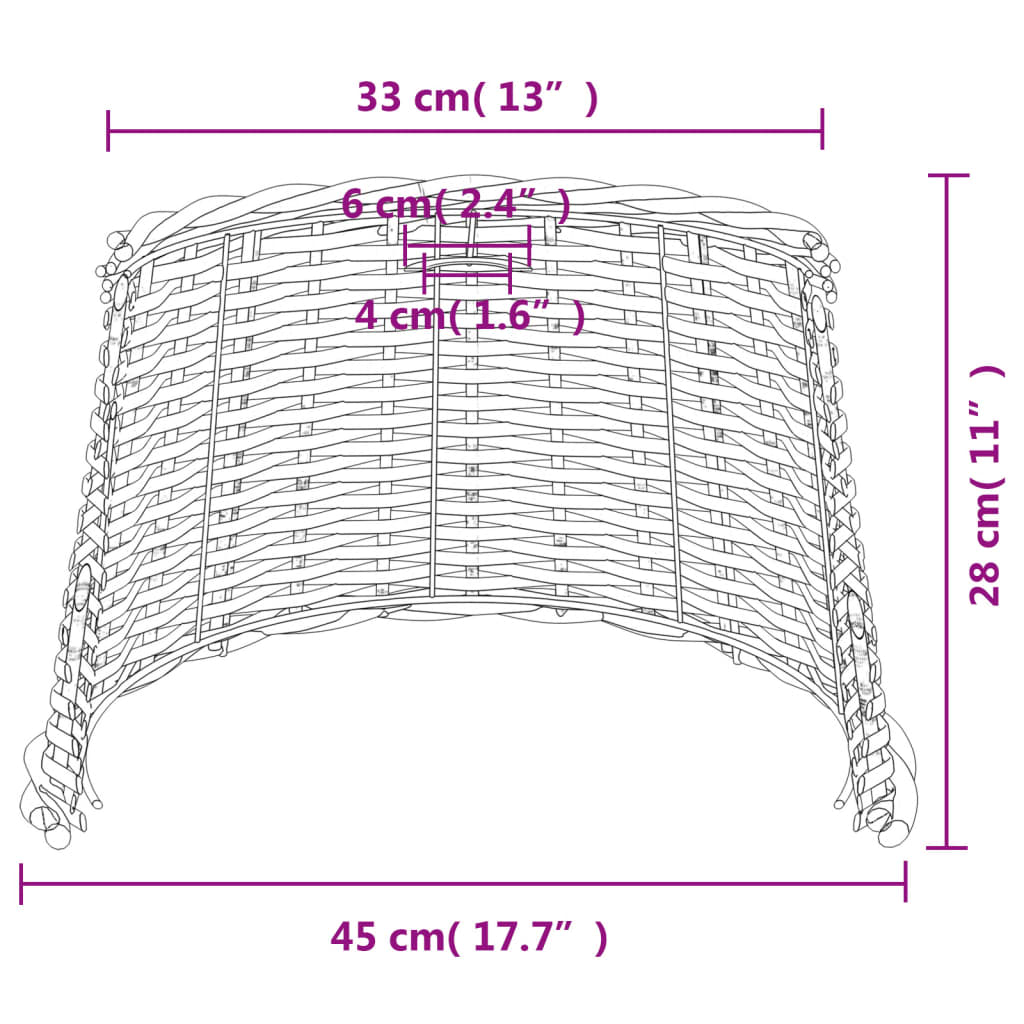 vidaXL Ceiling Lamp Shade White Ø45x28 cm Wicker