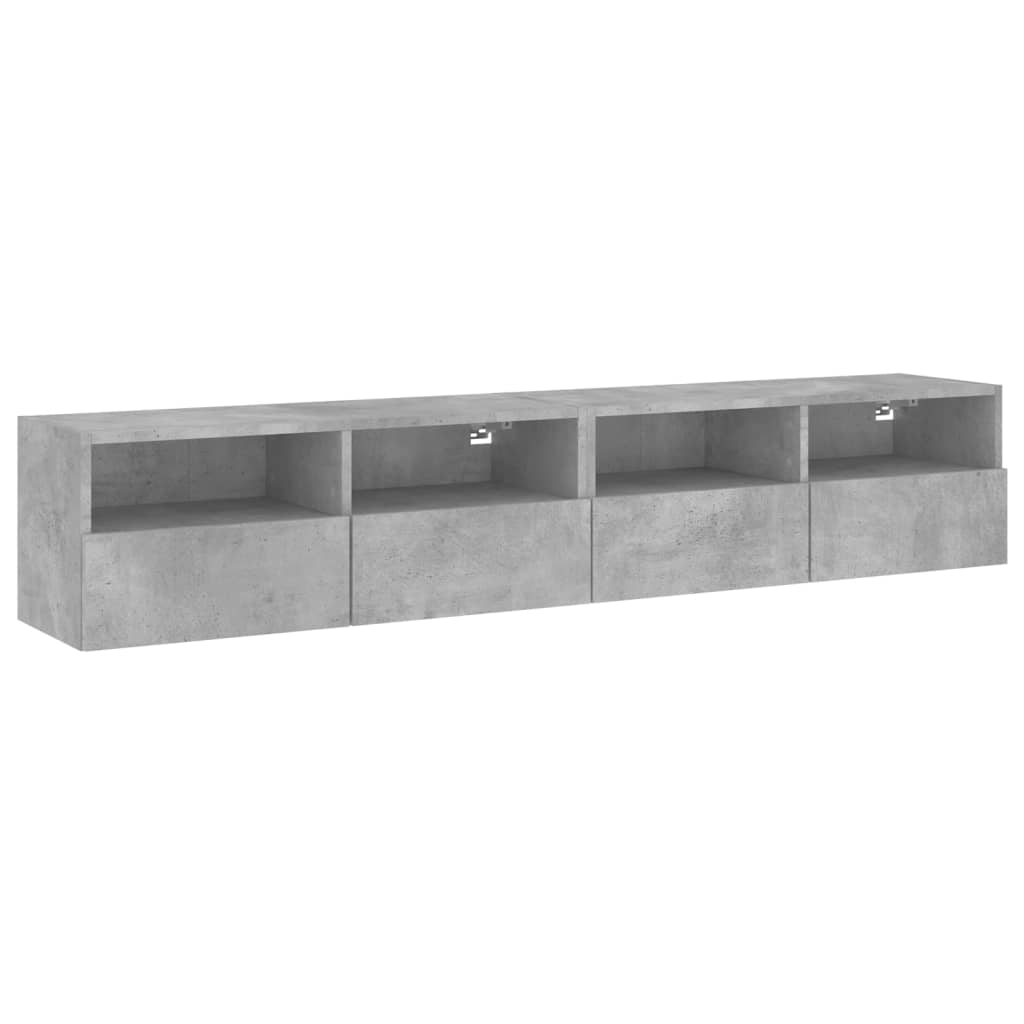 vidaXL TV Wall Cabinets 2 pcs Concrete Grey 80x30x30 cm Engineered Wood