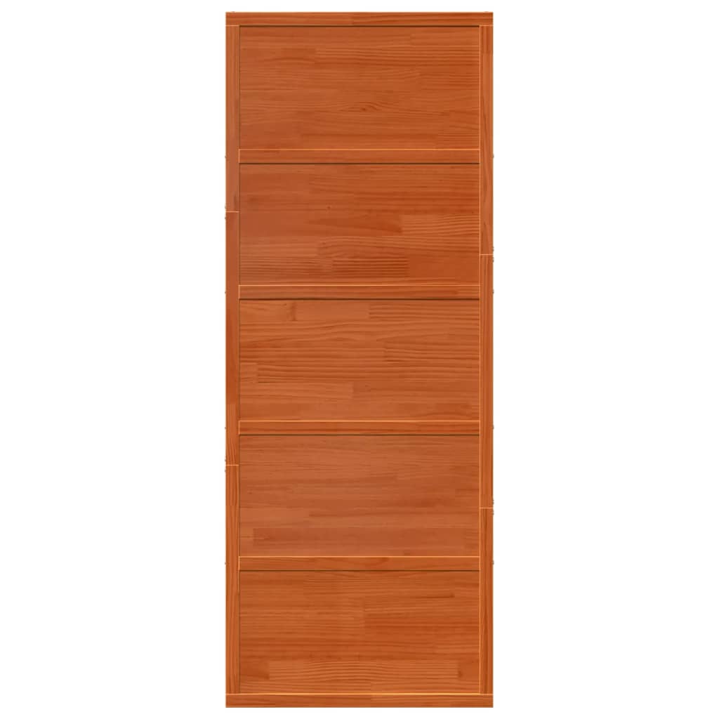 vidaXL Barn Door Wax Brown 80x208 cm Solid Wood Pine