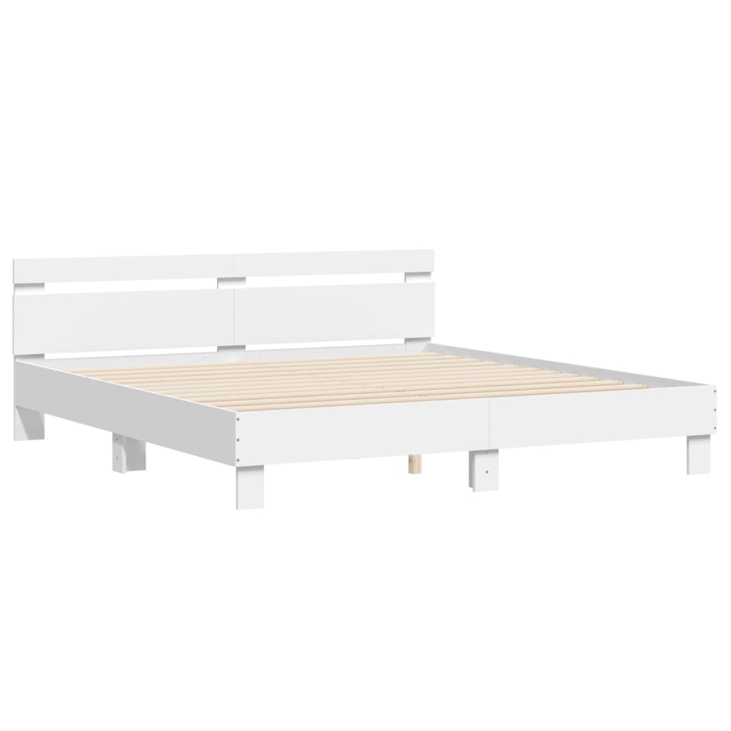 vidaXL Bed Frame without Mattress White 180x200 cm Super King