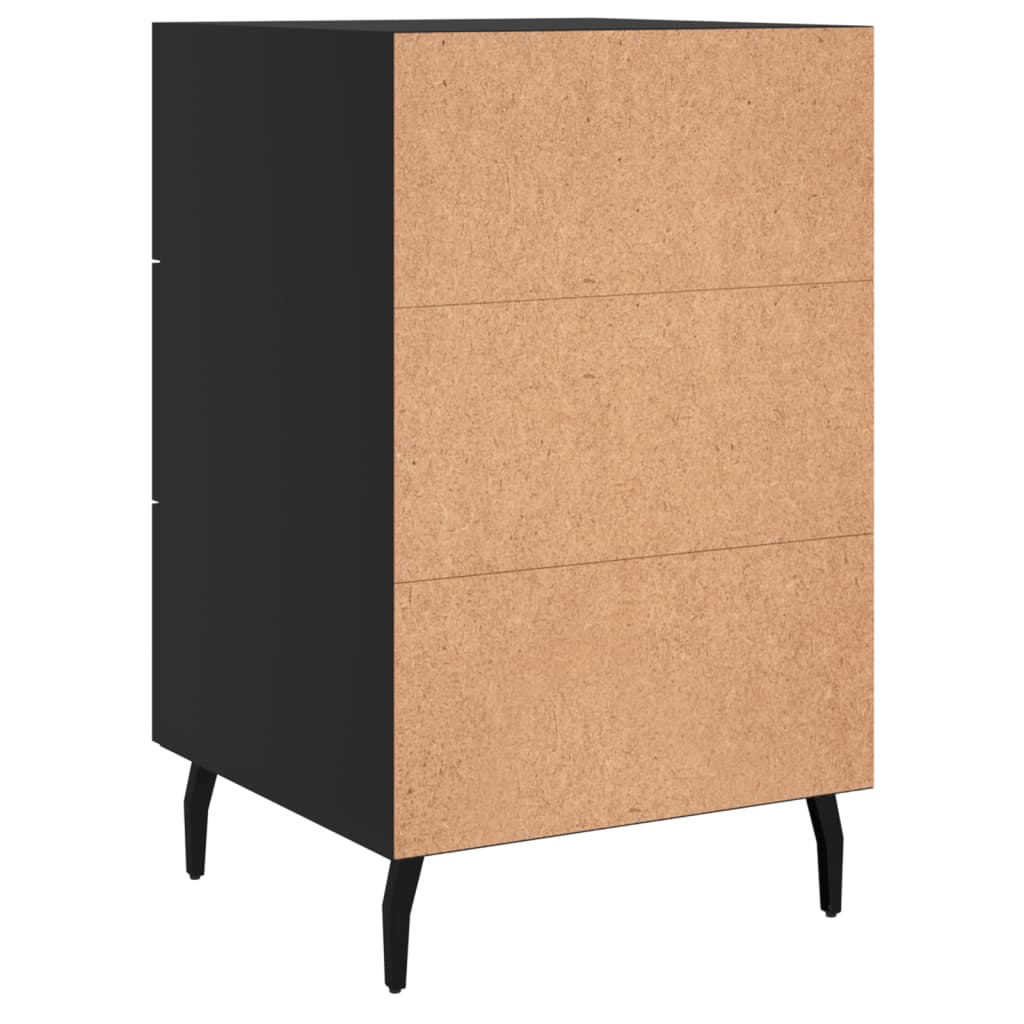 vidaXL Bedside Cabinet Black 40x40x66 cm Engineered Wood