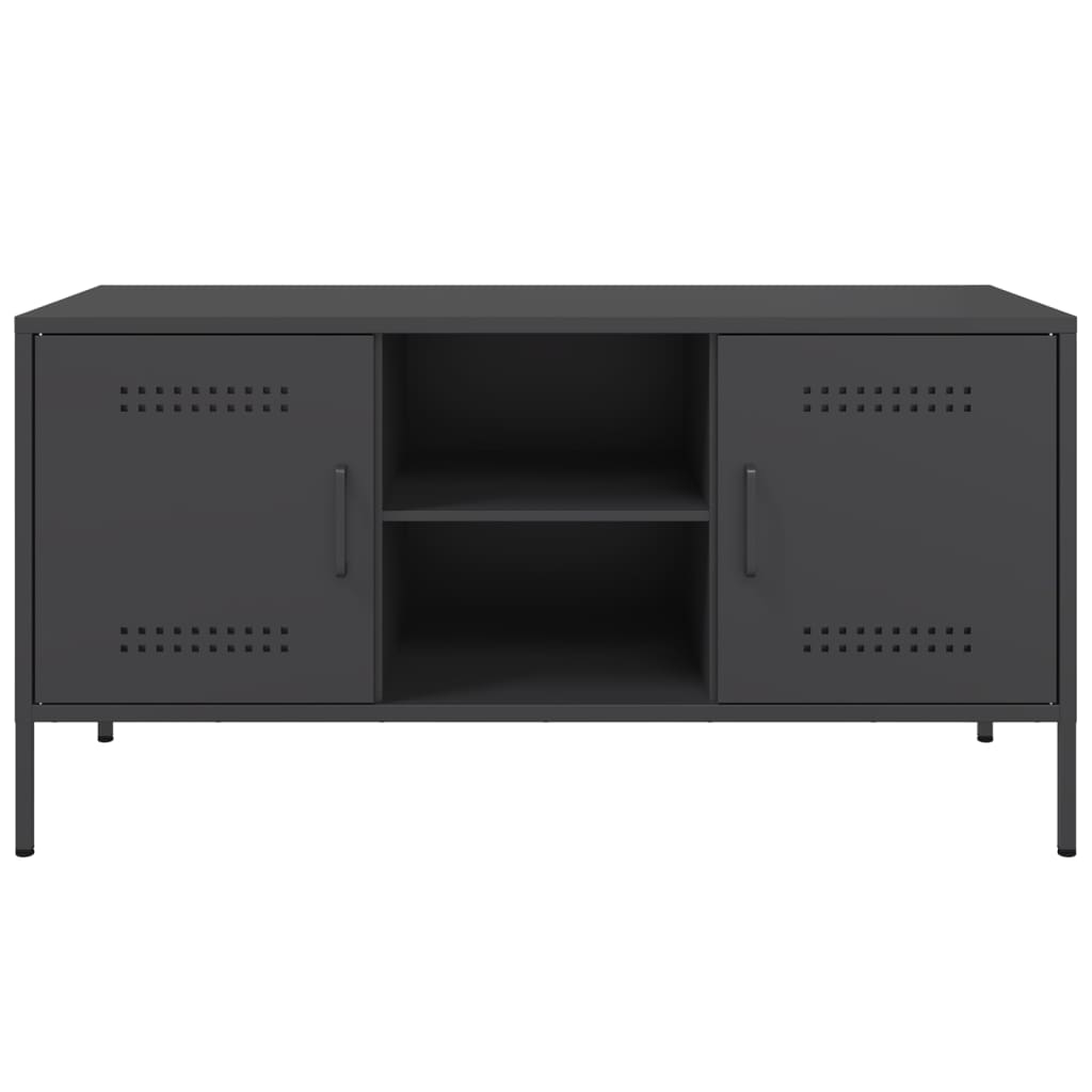 vidaXL TV Cabinet Black 100.5x39x50.5 cm Steel