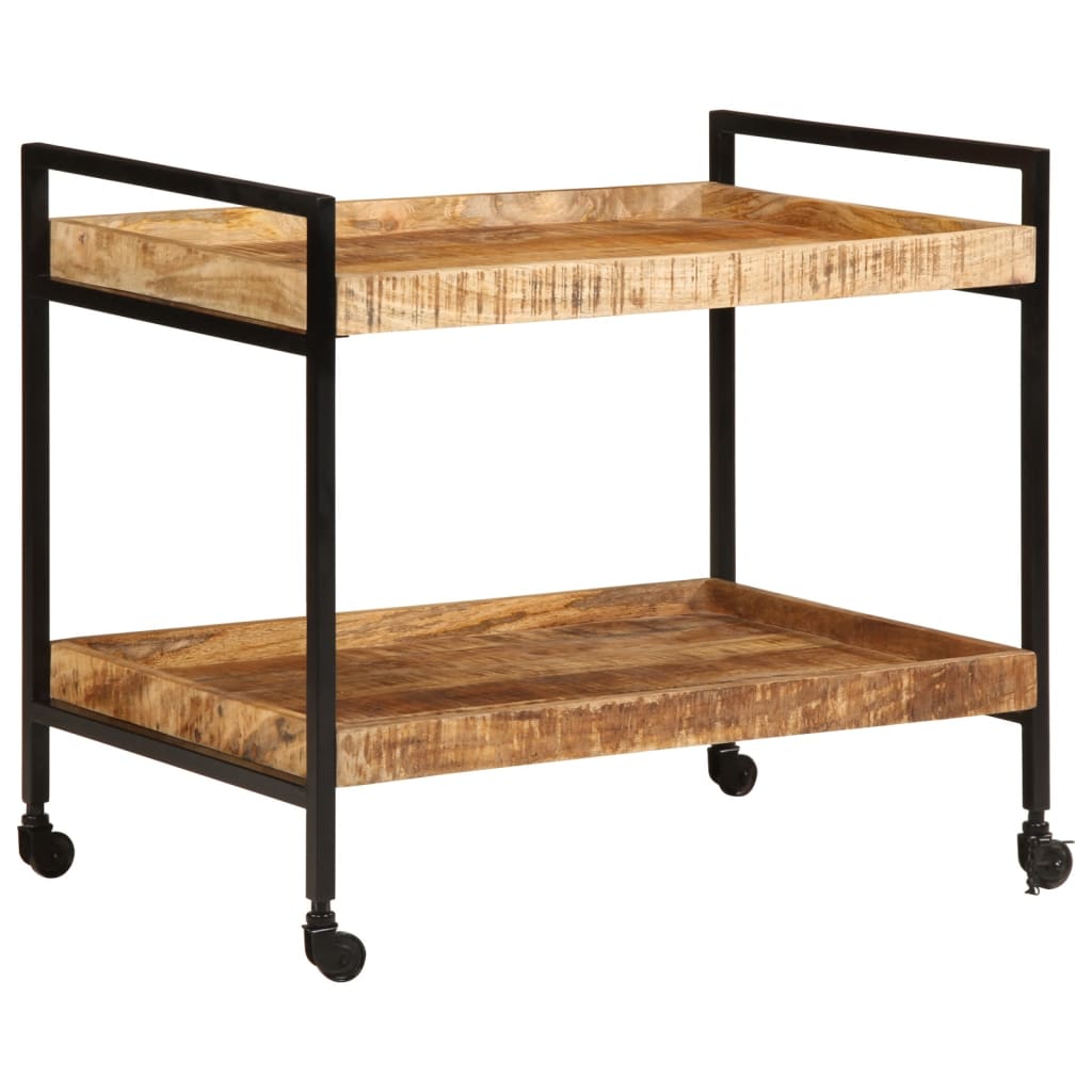 vidaXL Kitchen Trolley 80x55x70 cm Solid Rough Wood Mango