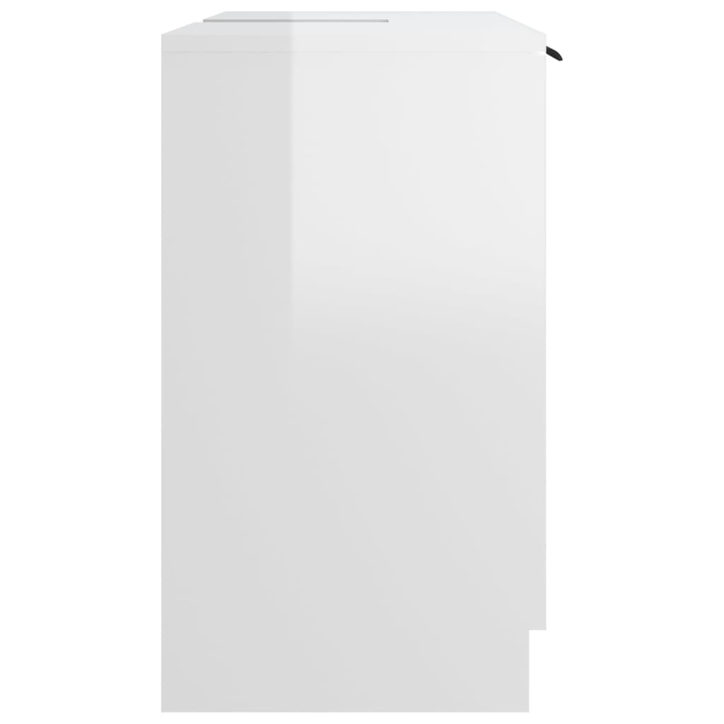 vidaXL Bathroom Cabinet High Gloss White 64.5x33.5x59cm Engineered Wood