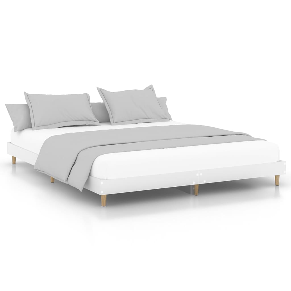 vidaXL Bed Frame without Mattress White 200x200 cm Engineered Wood