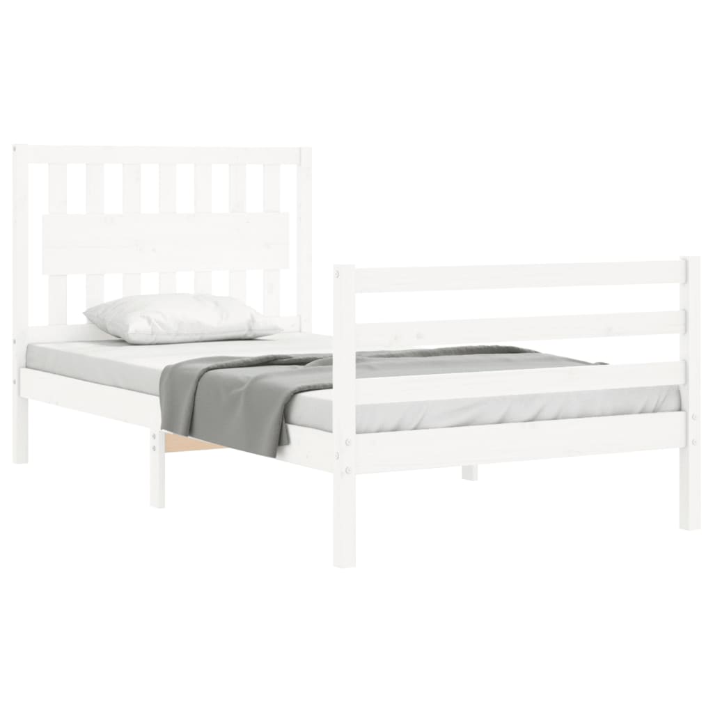 vidaXL Bed Frame without Mattress White 100x200 cm Solid Wood