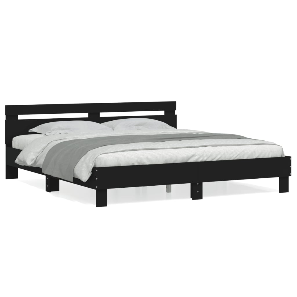 vidaXL Bed Frame without Mattress Black 160x200 cm