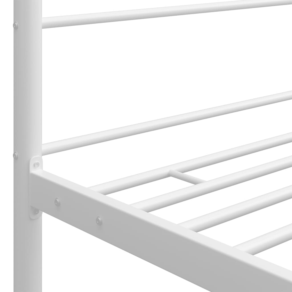 vidaXL Canopy Bed Frame without Mattress White Metal 100x200 cm