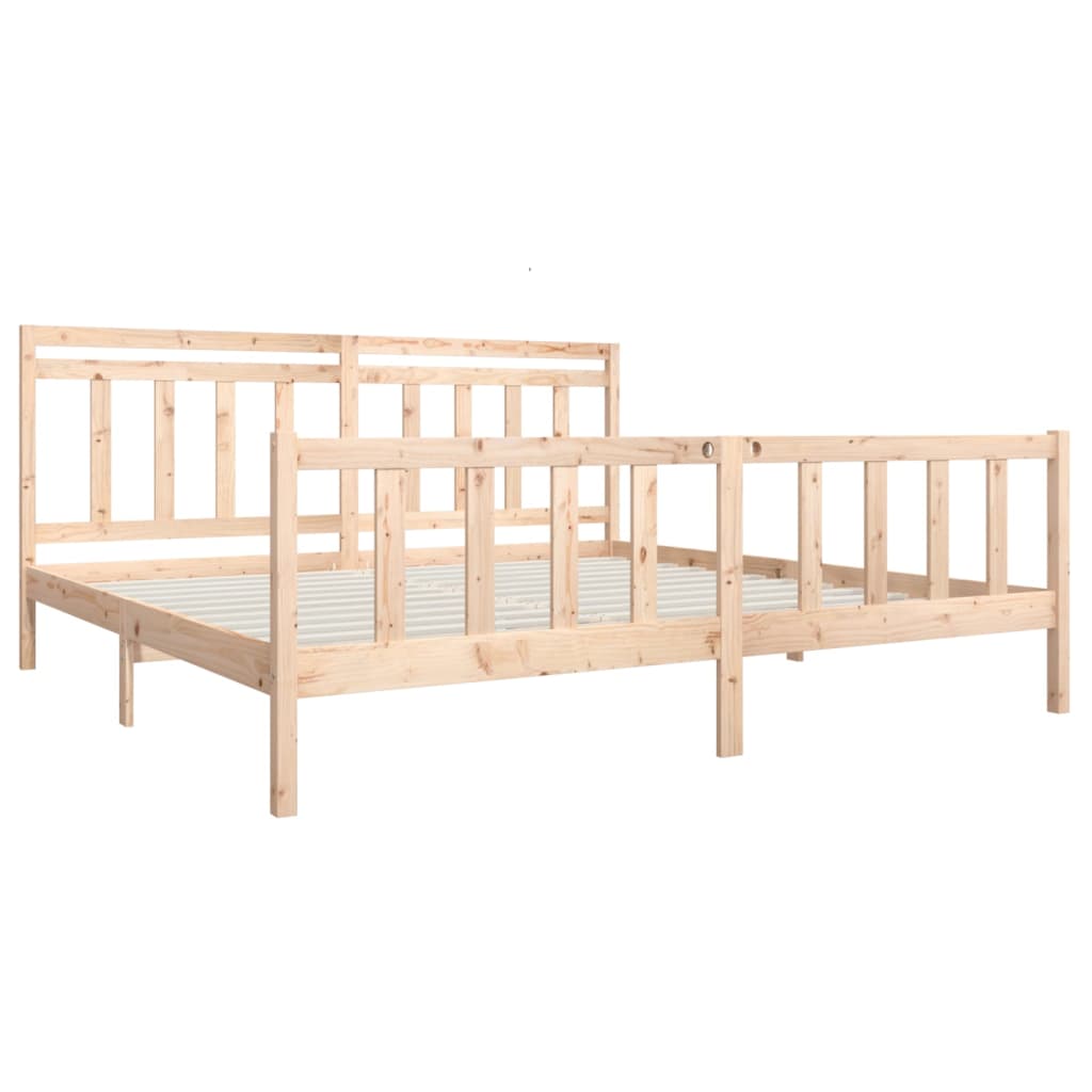 vidaXL Bed Frame without Mattress Solid Wood 200x200 cm (810102+814114)