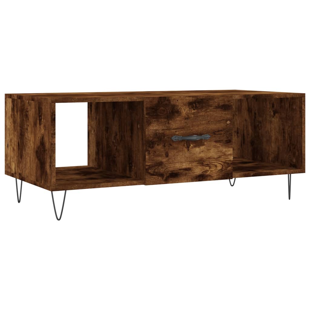 vidaXL Coffee Table Smoked Oak 102x50x40 cm Engineered Wood