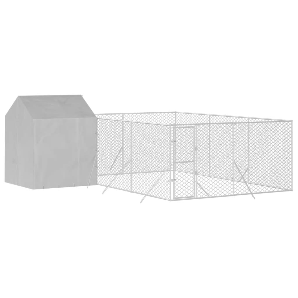 vidaXL Outdoor Dog Kennel with Roof Silver 6x6x2.5 m Galvanised Steel