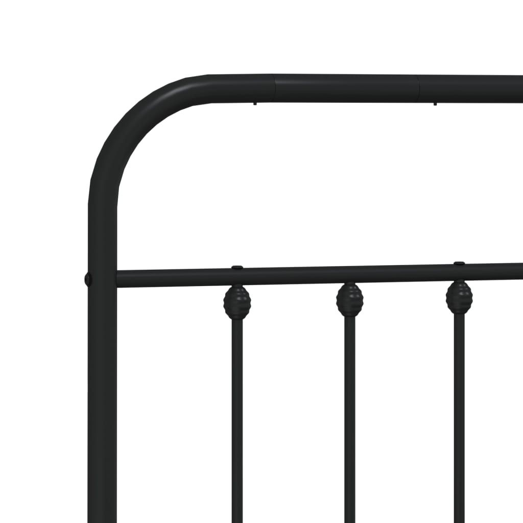 vidaXL Metal Bed Frame without Mattress with Headboard Black 193x203 cm