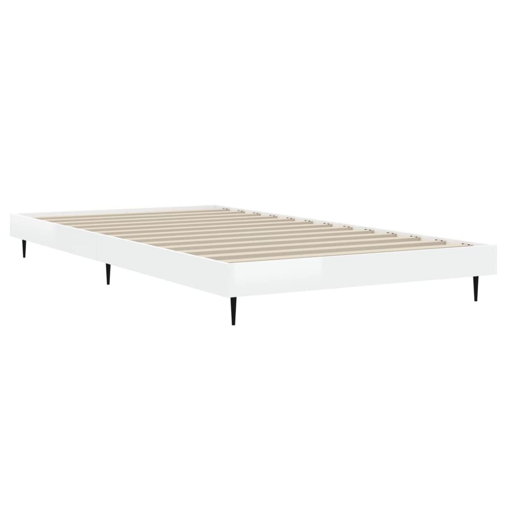 vidaXL Bed Frame without Mattress High Gloss White 90x200 cm