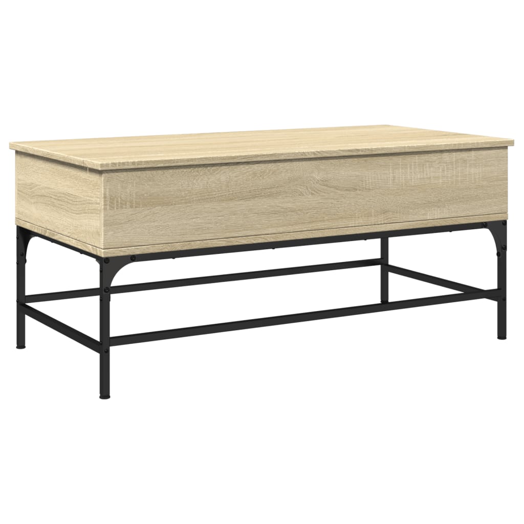 vidaXL Coffee Table Sonoma Oak 100x50x45 cm Engineered Wood and Metal