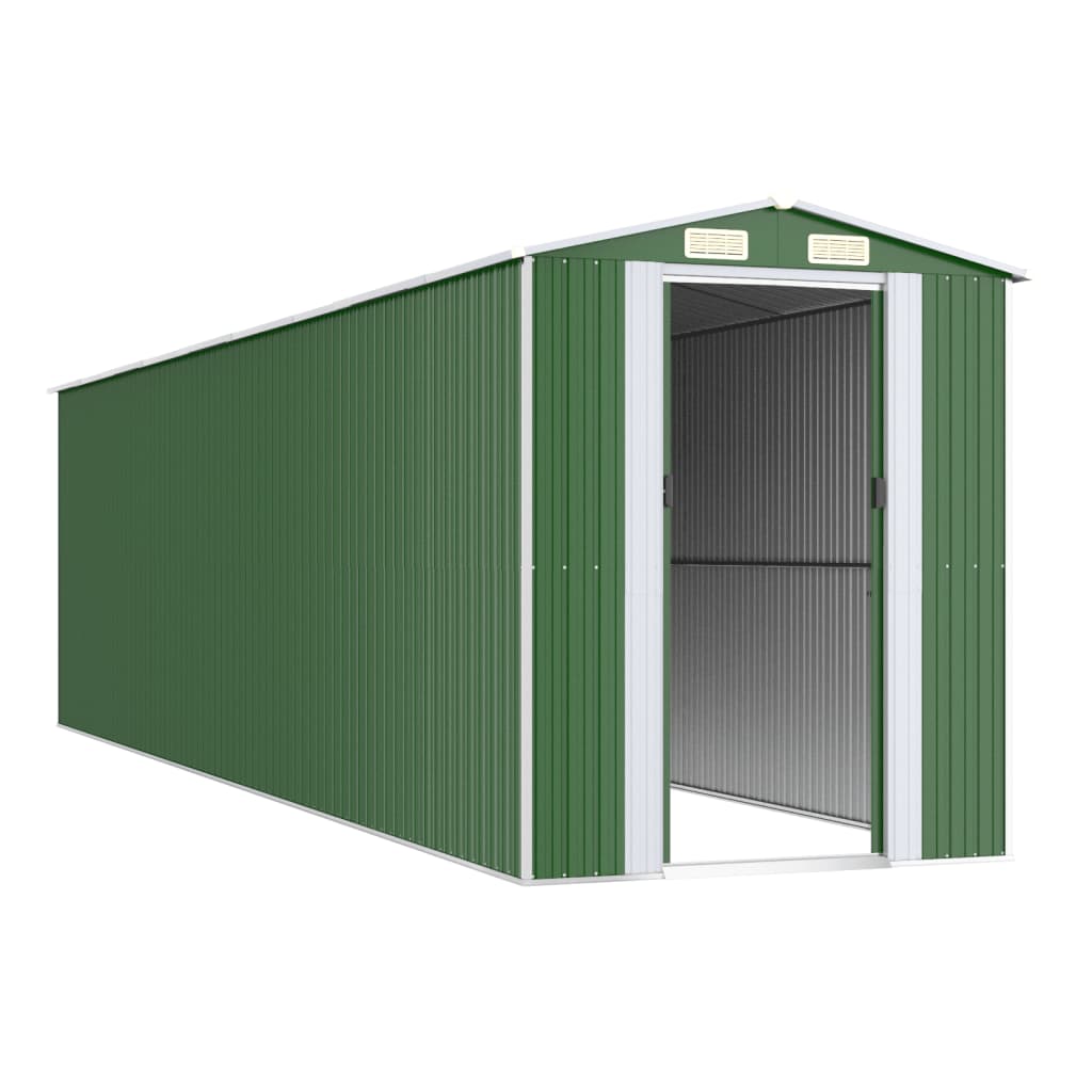 vidaXL Garden Shed Green 192x772x223 cm Galvanised Steel