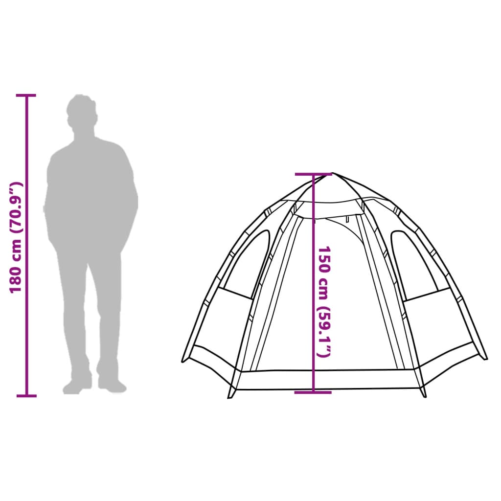 vidaXL Camping Tent Cabin 4-Person Green Quick Release