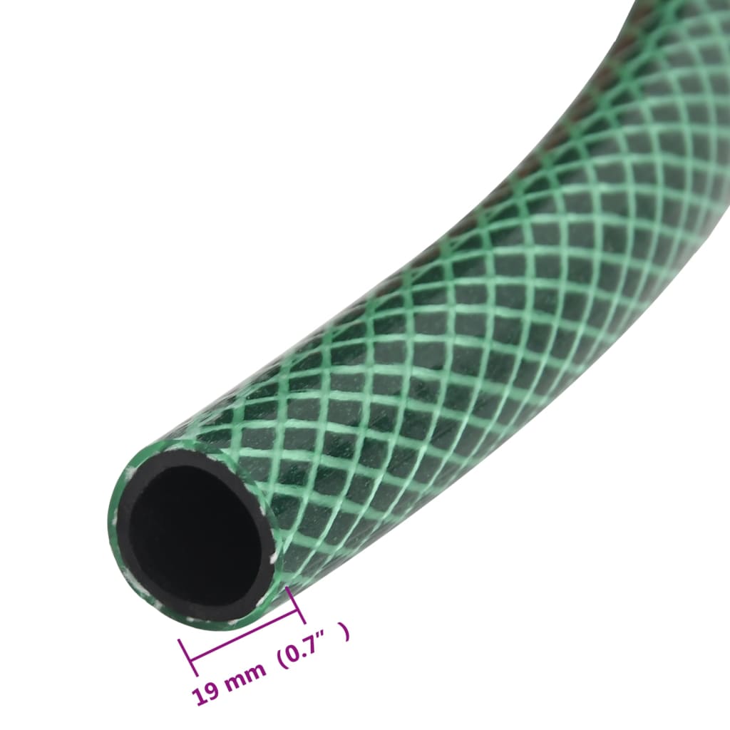 vidaXL Garden Hose with Fitting Set Green 0.75" 10 m PVC