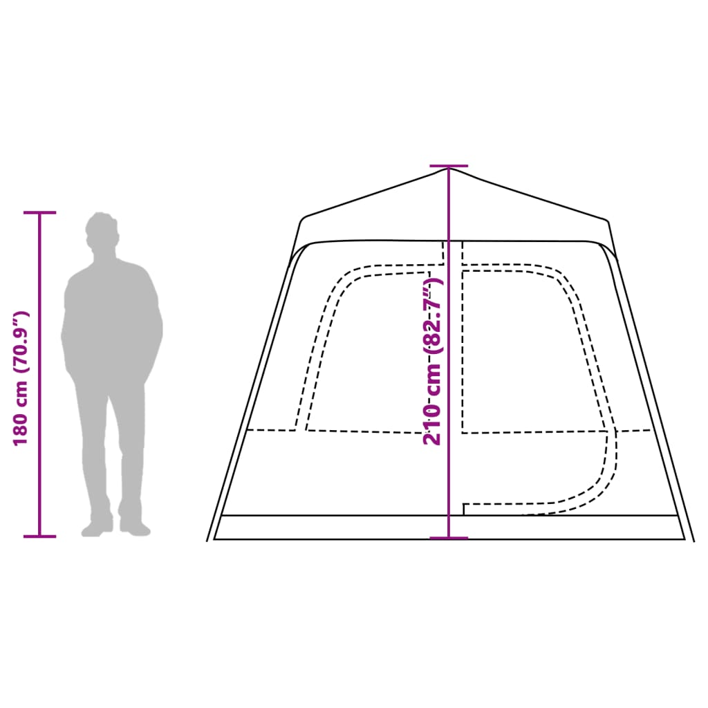 vidaXL Family Tent Dome 8-Person Green Quick Release