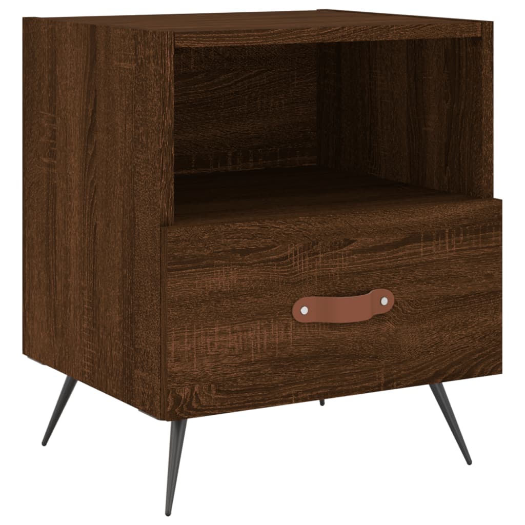 vidaXL Bedside Cabinet Brown Oak 40x35x47.5 cm Engineered Wood