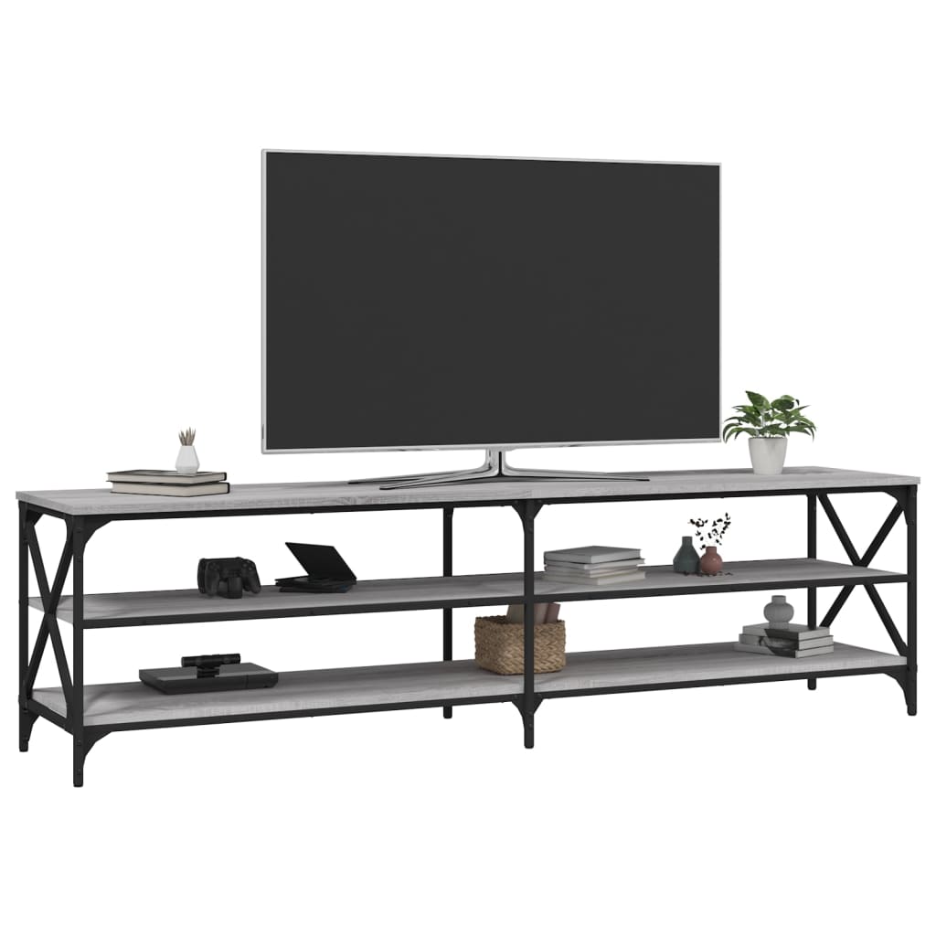 vidaXL TV Cabinet Grey Sonoma 180x40x50 cm Engineered Wood