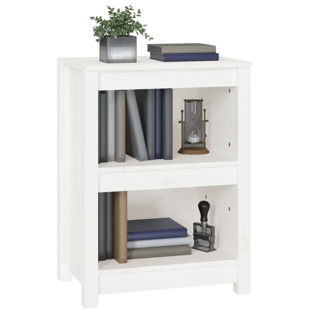 vidaXL Book Cabinet White 50x35x68 cm Solid Wood Pine