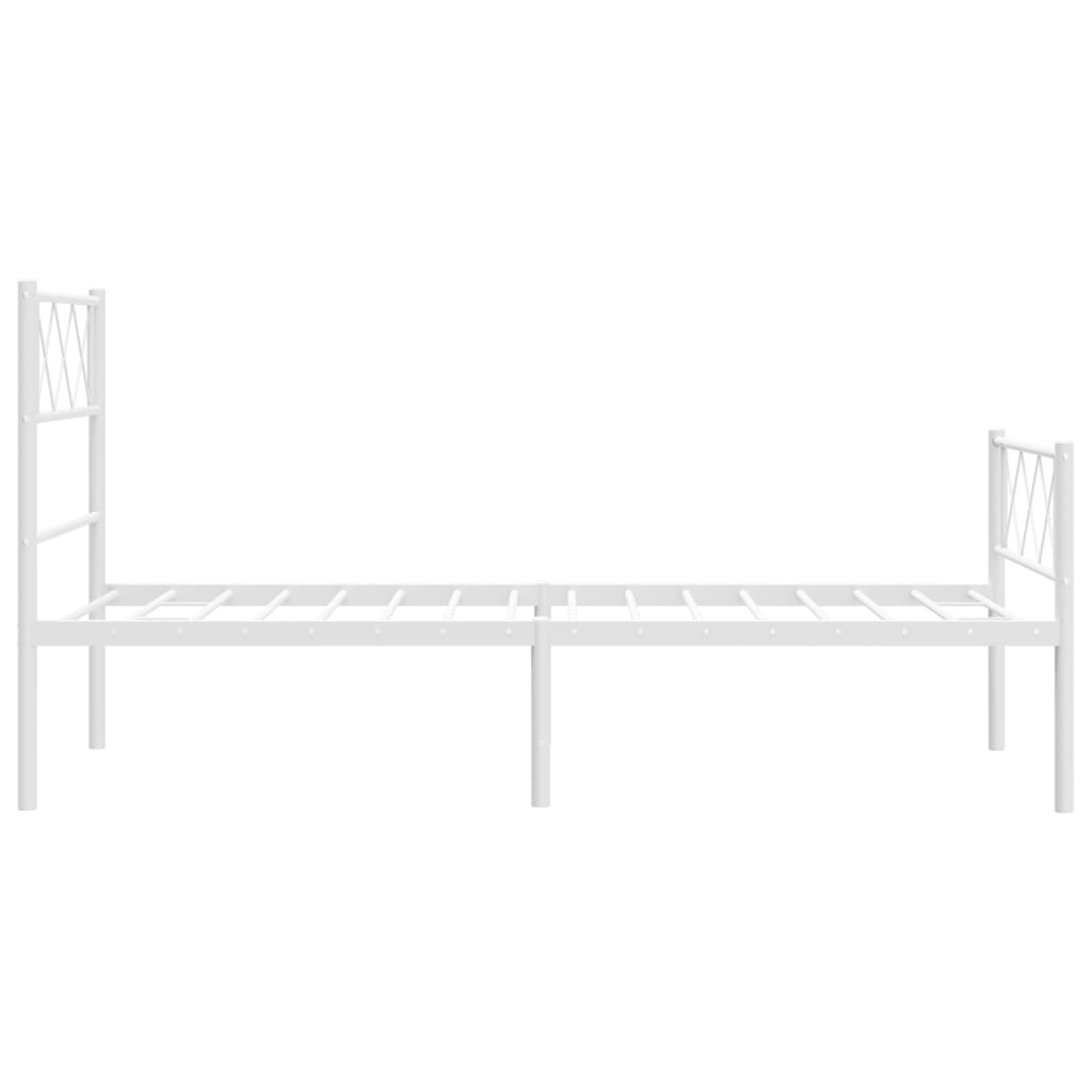 vidaXL Metal Bed Frame without Mattress with Footboard White 80x200 cm