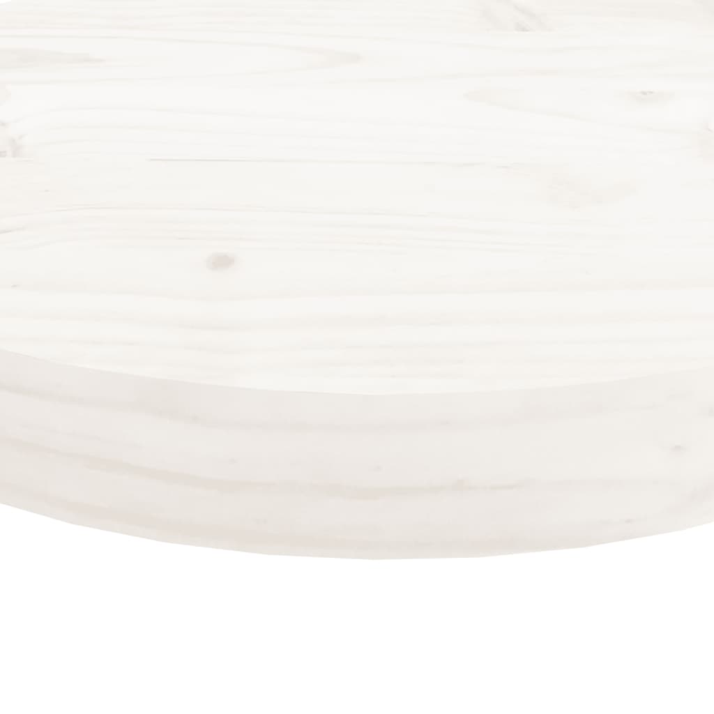 vidaXL Table Top Round White Ø50x3 cm Solid Wood Pine