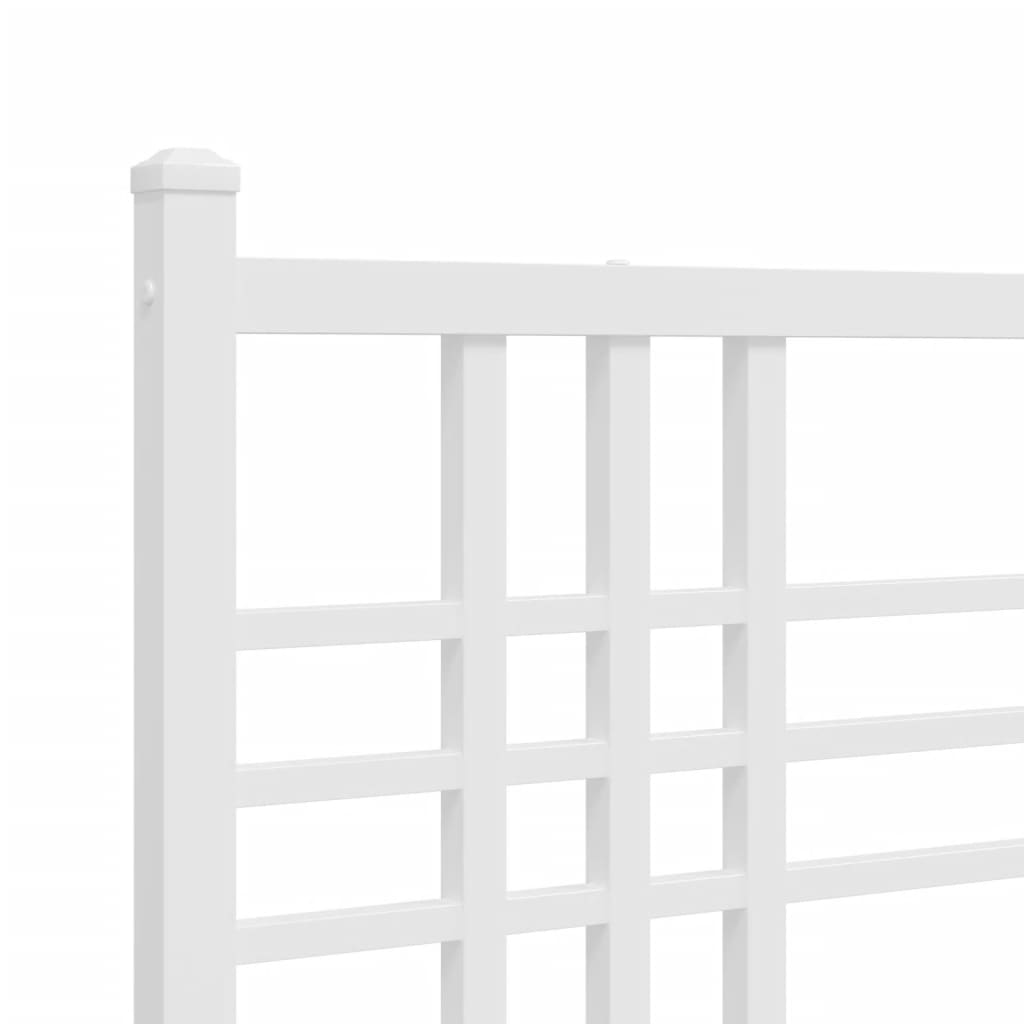 vidaXL Metal Bed Frame without Mattress with Footboard White 120x200 cm