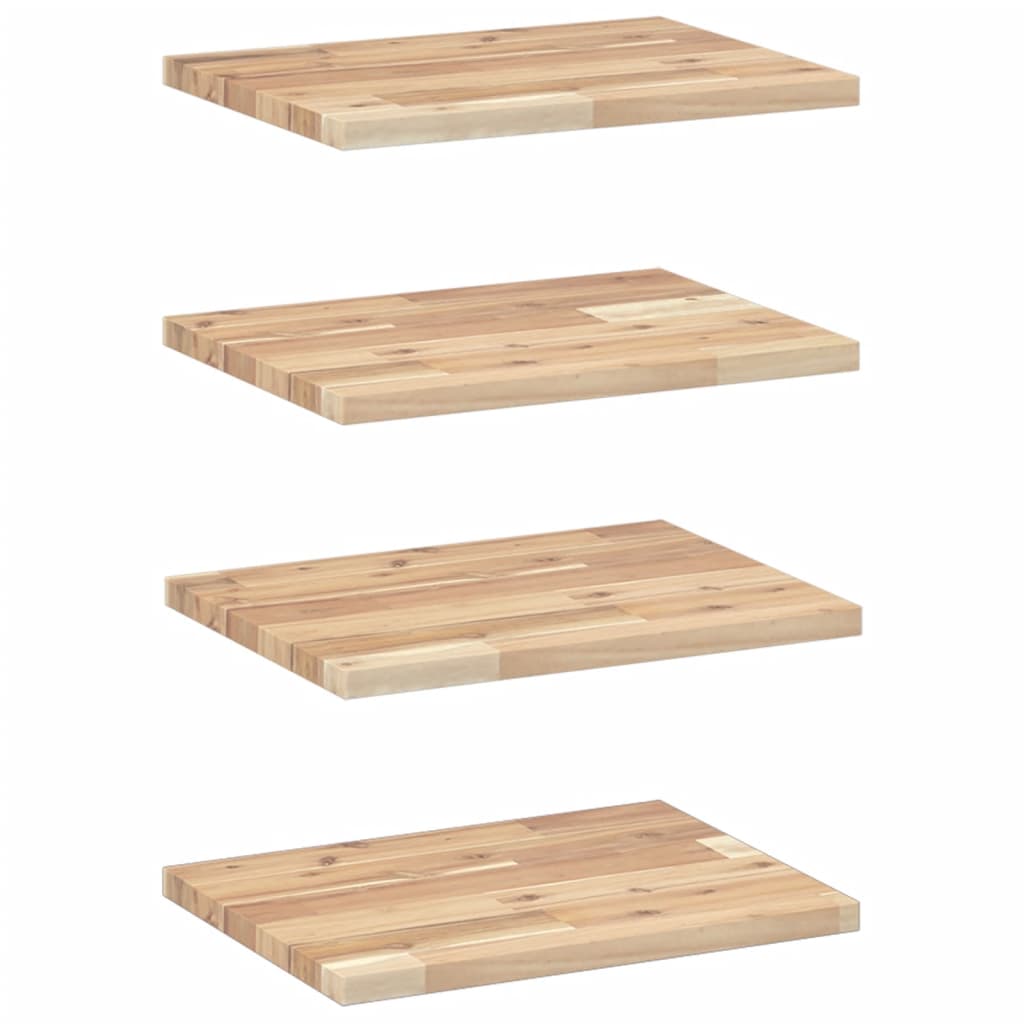 vidaXL Floating Shelves 4 pcs 60x30x2 cm Untreated Solid Wood Acacia