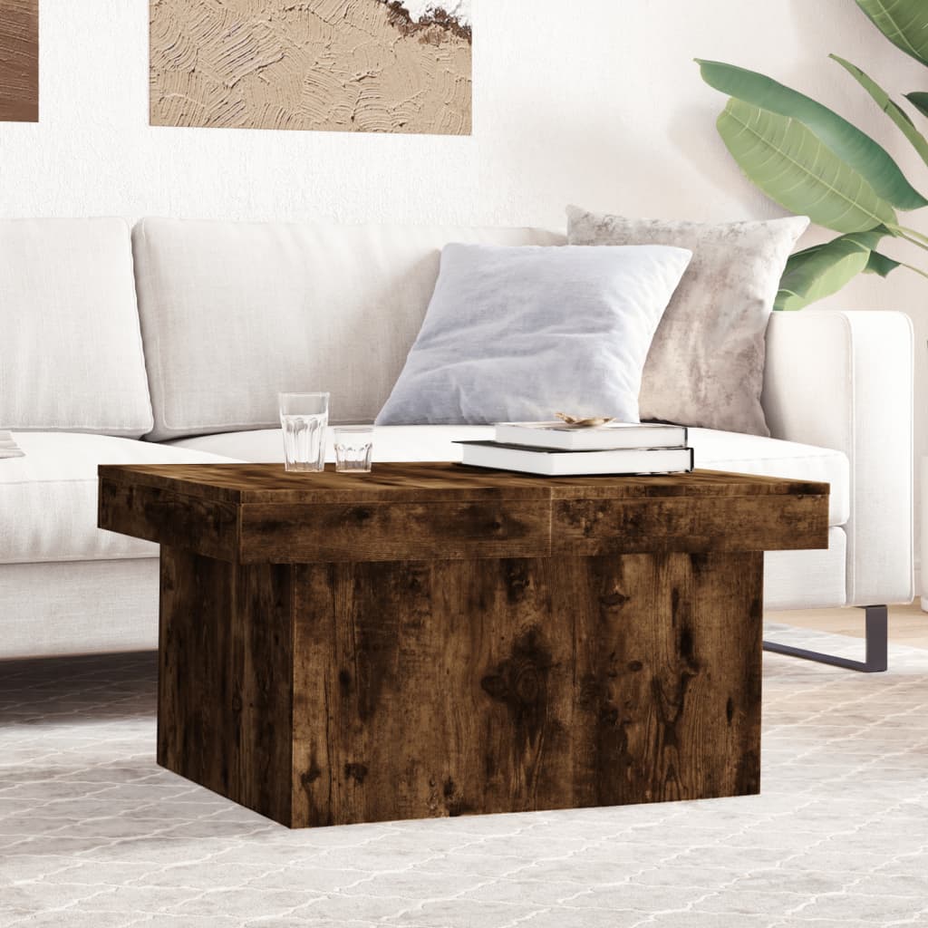 vidaXL Coffee Table Smoked Oak 80x55x40 cm Engineered Wood