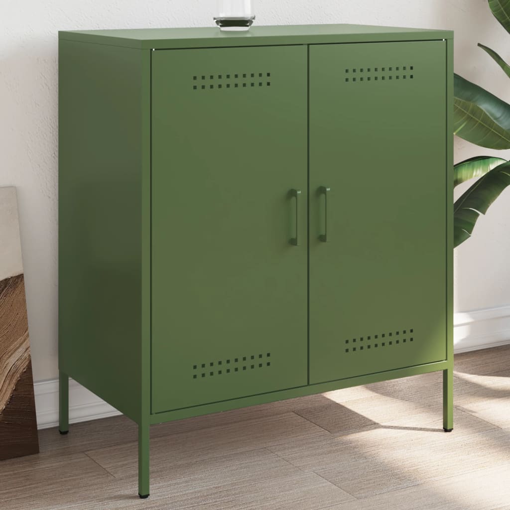 vidaXL Sideboard Olive Green 68x39x79 cm Steel