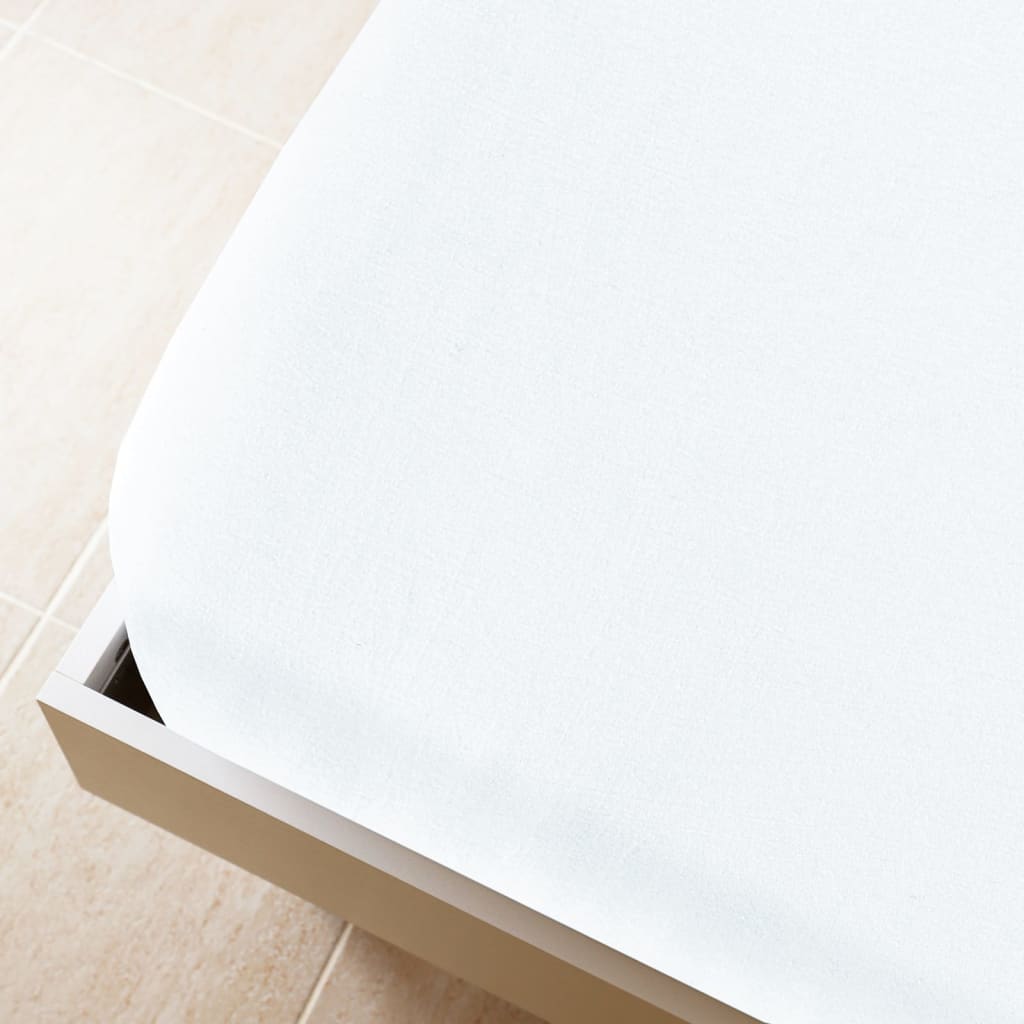 vidaXL Jersey Fitted Sheets 2 pcs White 180x200 cm Cotton