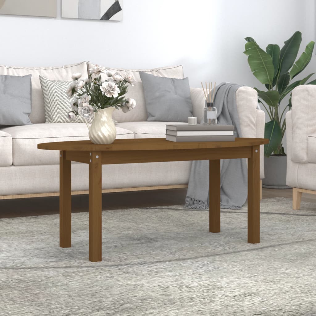 vidaXL Coffee Table Honey Brown 110x55x45 cm Solid Wood Pine