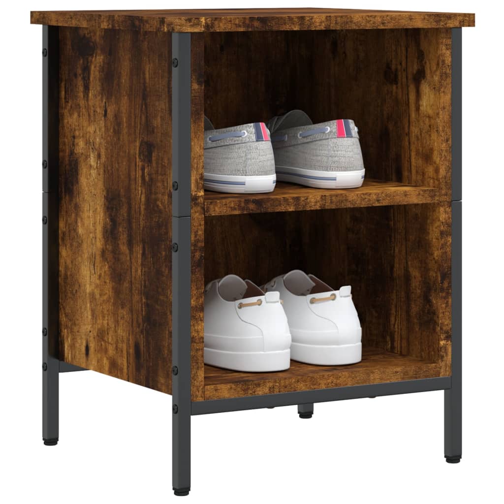 vidaXL Shoe Cabinet Smoked Oak 38x35x50 cm Engineered Wood