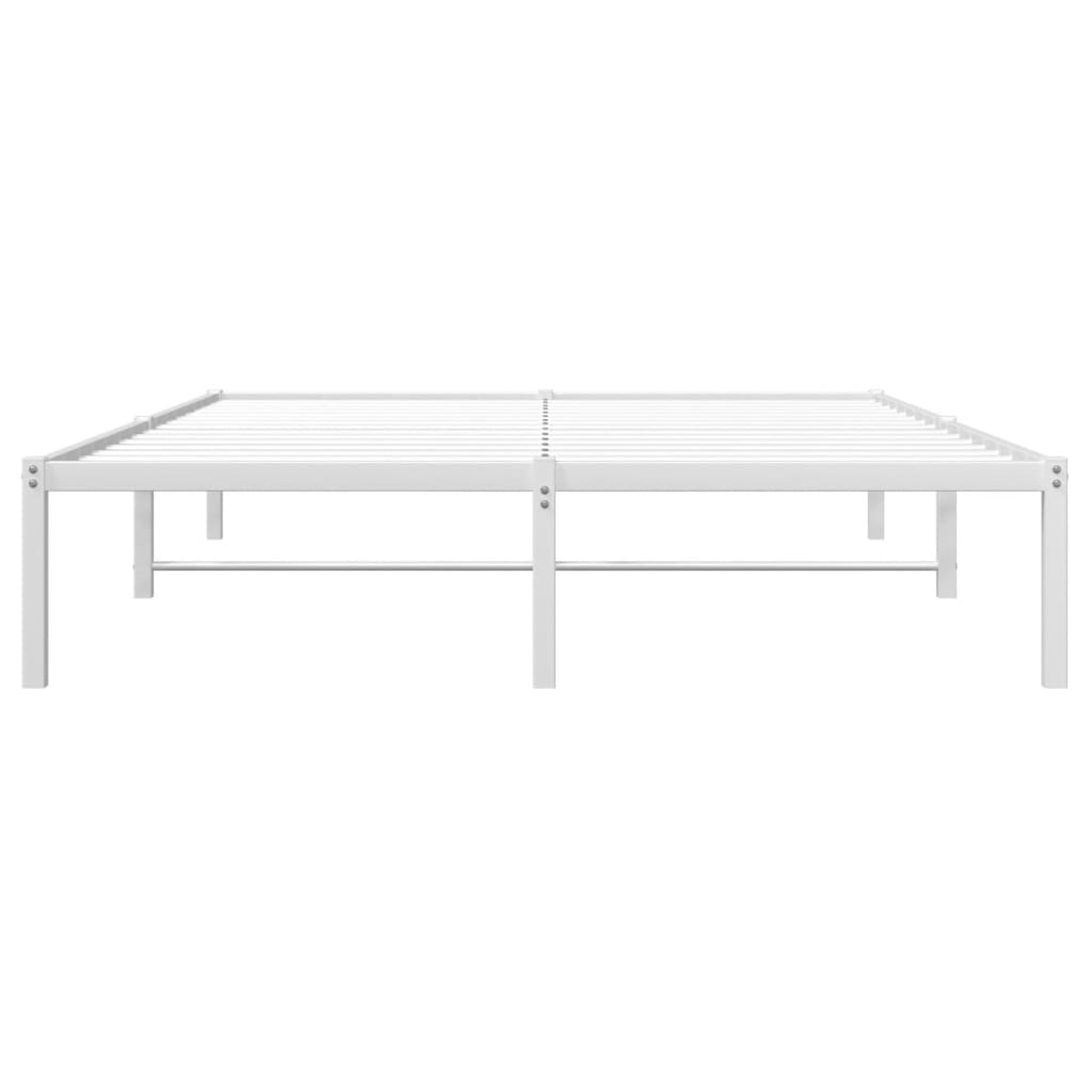 vidaXL Metal Bed Frame White 140x190 cm