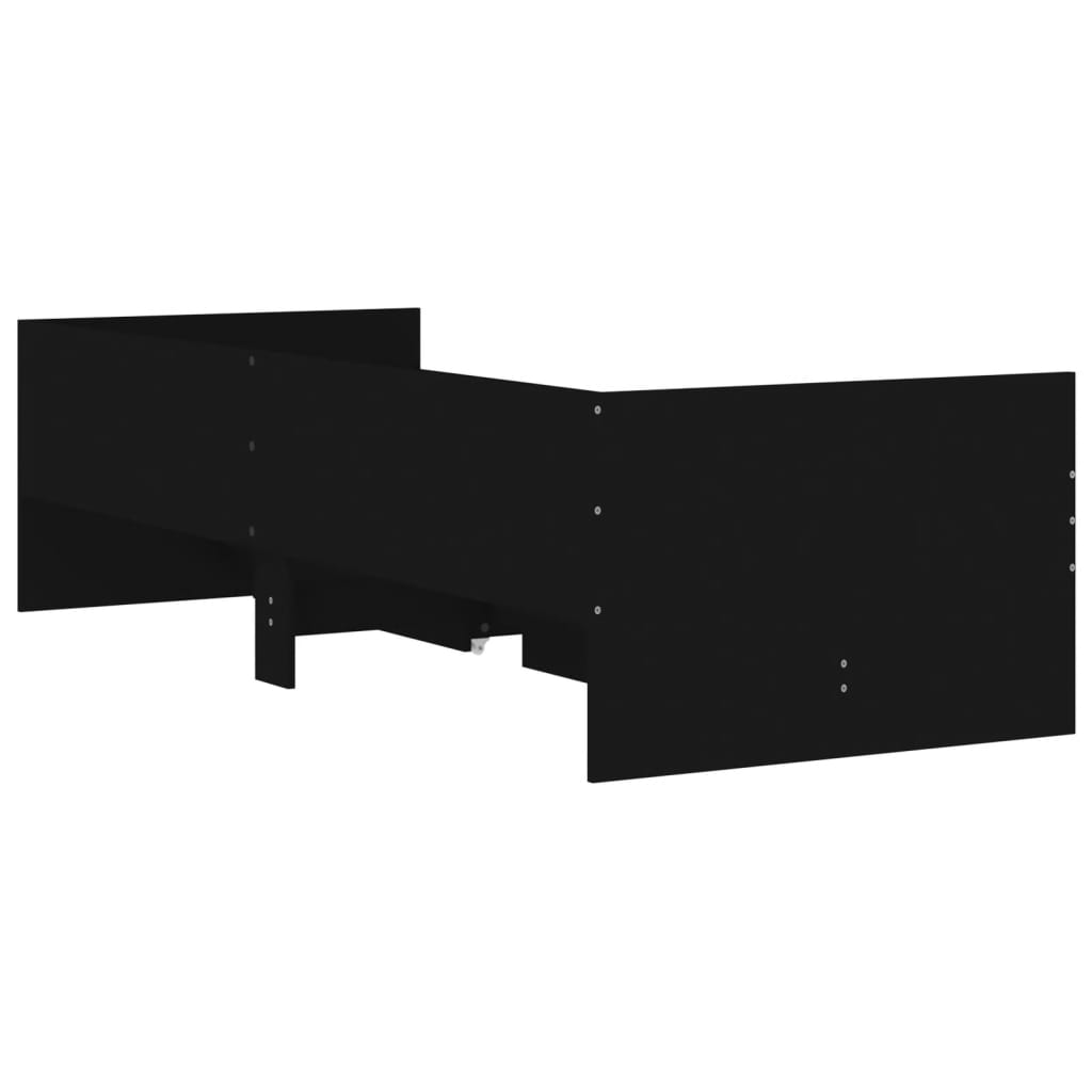 vidaXL Bed Frame without Mattress Black 75x190 cm Small Single