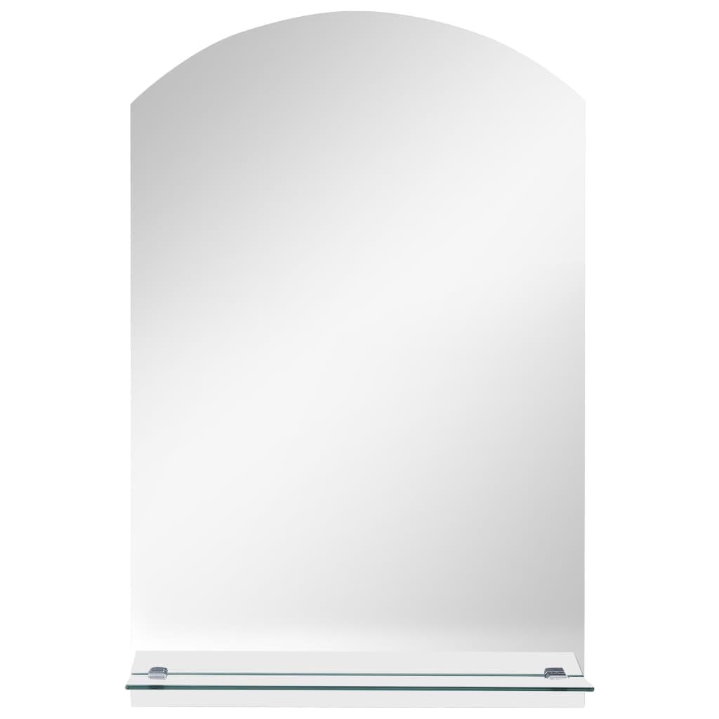 vidaXL Wall Mirror with Shelf 20x40 cm Tempered Glass