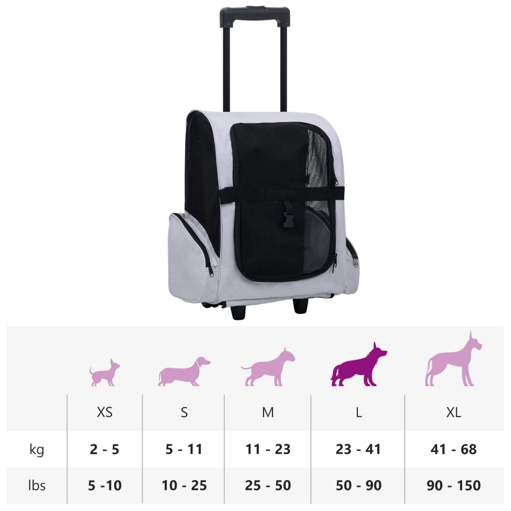 vidaXL Foldable Multipurpose Pet Trolley Grey