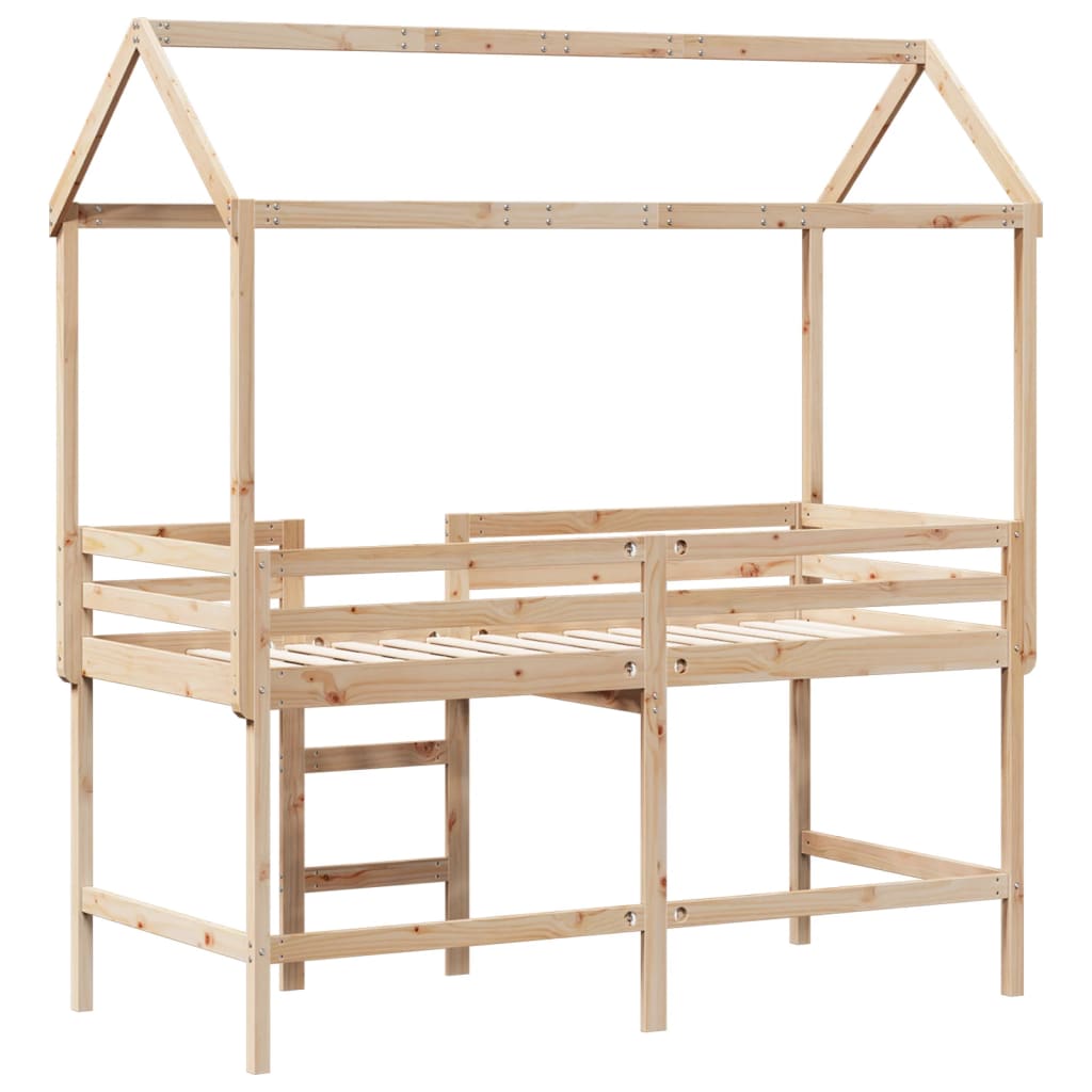 vidaXL Loft Bed with Ladder and Roof without Mattress 80x200 cm