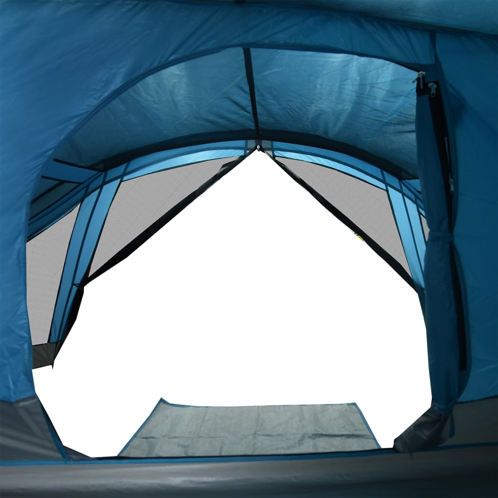 vidaXL Camping Tent Cabin 4-Person Blue Waterproof