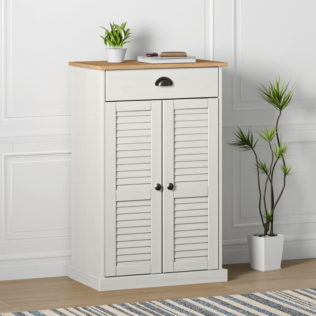 vidaXL Shoe Cabinet VIGO White 60x35x96 cm Solid Wood Pine