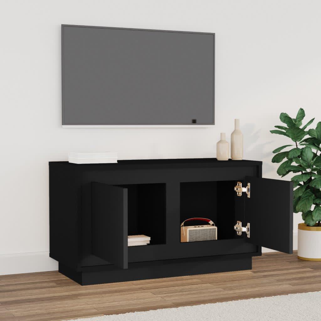 vidaXL TV Cabinet Black 80x35x45 cm Engineered Wood