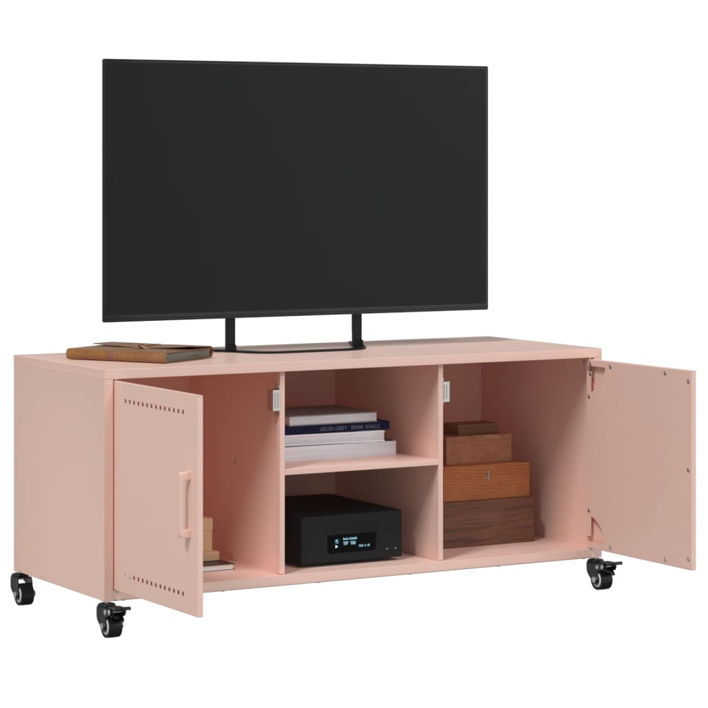 vidaXL TV Cabinet Pink 100.5x39x43.5 cm Steel