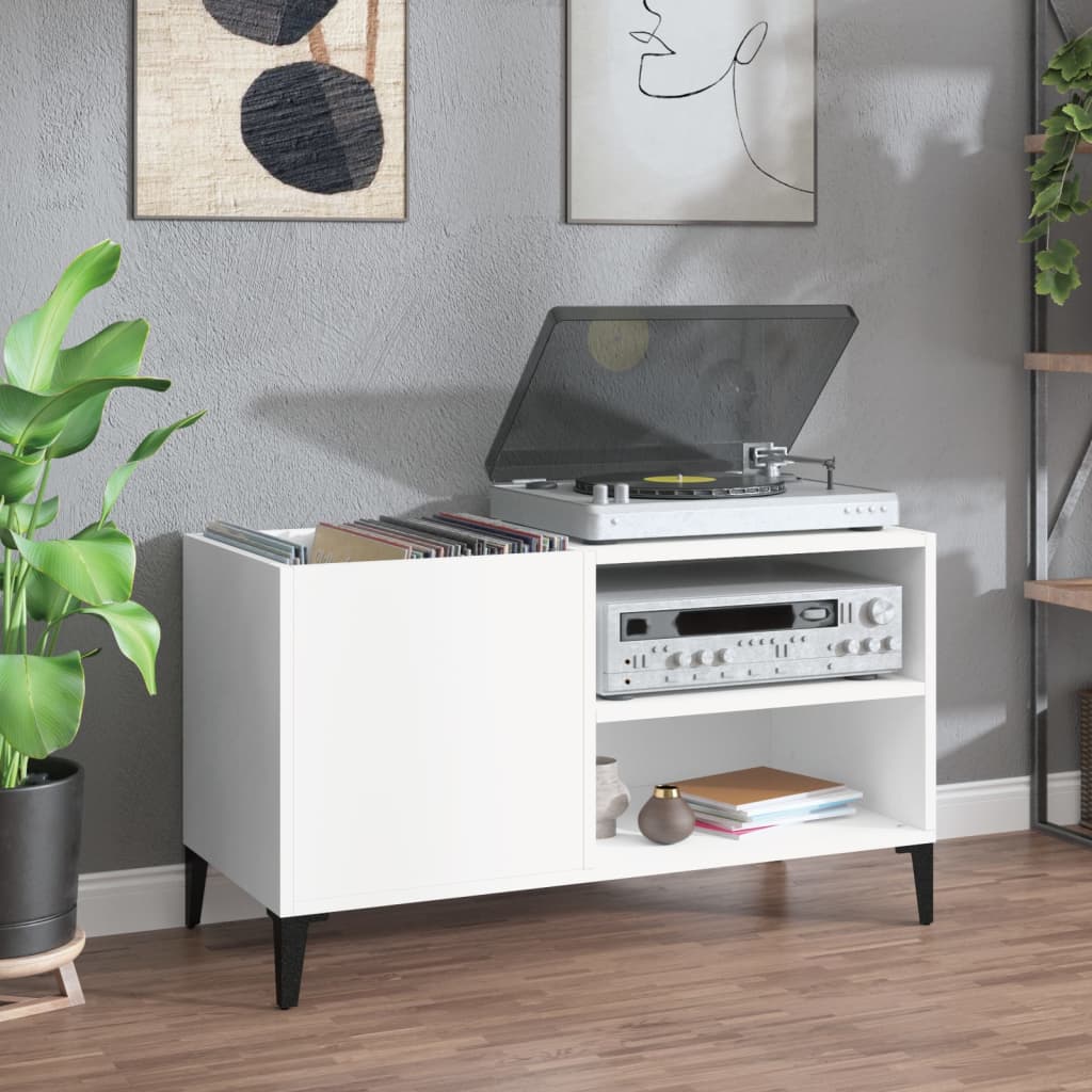 vidaXL Record Cabinet White 84.5x38x48 cm Engineered Wood