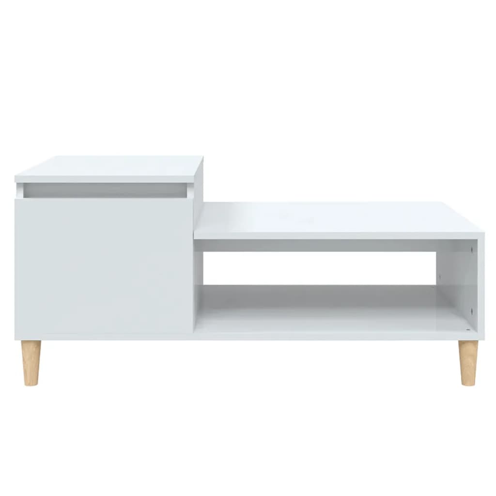 vidaXL Coffee Table High Gloss White 100x50x45 cm Engineered Wood