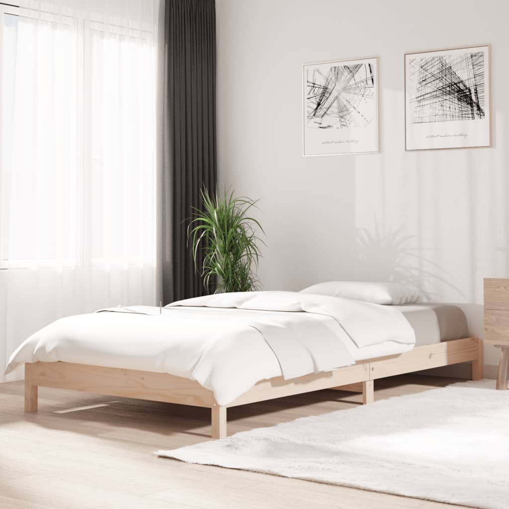 vidaXL Stack Bed without Mattress 75x190 cm Small Single Solid Wood Pine