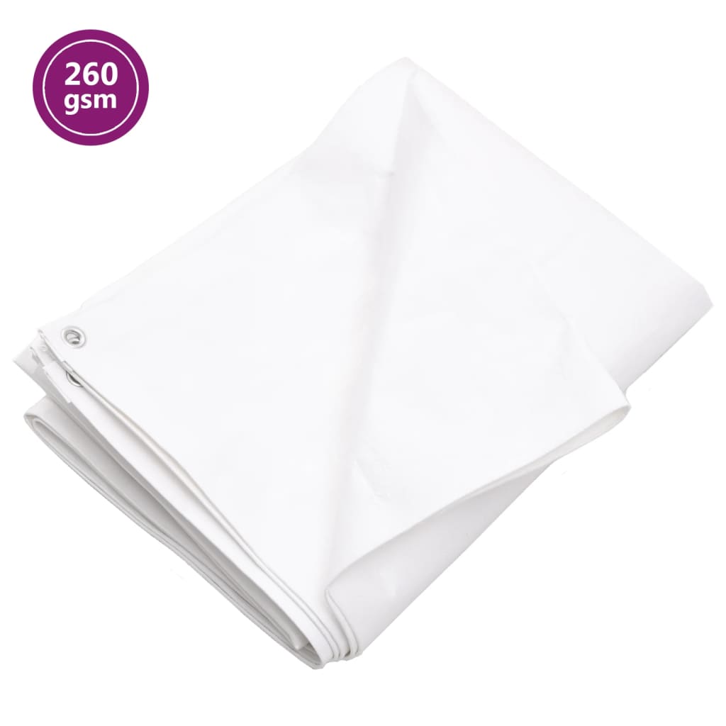 vidaXL Tarpaulin 260 g/m² 8x12 m White HDPE