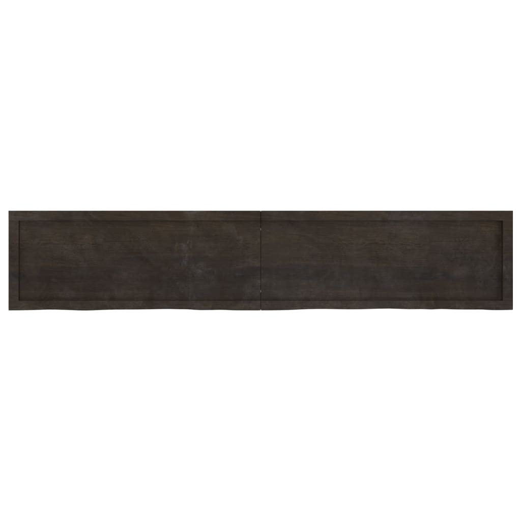 vidaXL Bathroom Countertop Dark Brown 200x40x(2-6) cm Treated Solid Wood